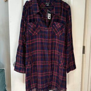 NWT Plaid Shirt Dress